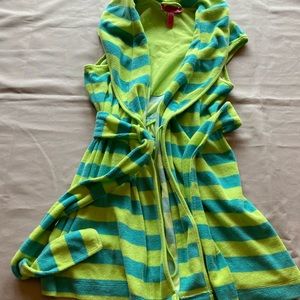 Beach Cover Up Sleeveless Bathrobe Style Small